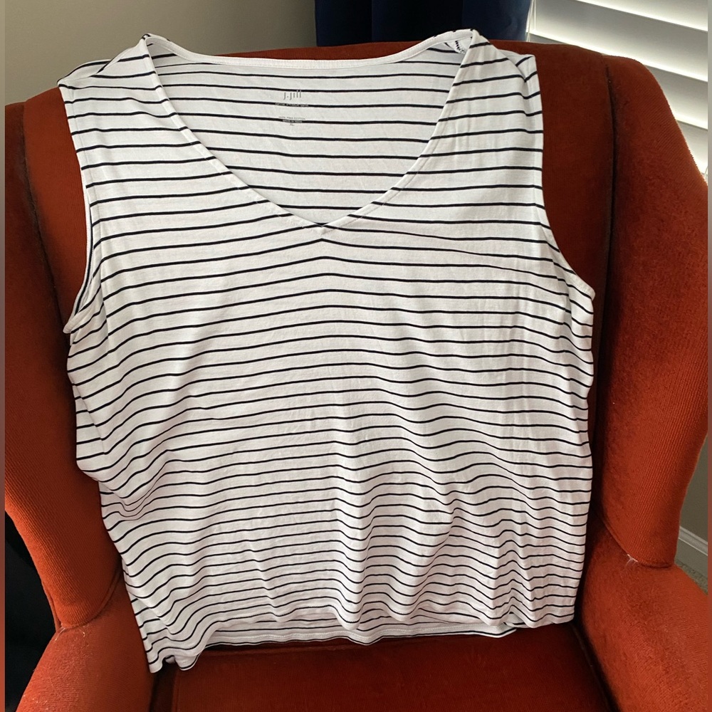 J.Jill white with Navy Stripe tunic size XL